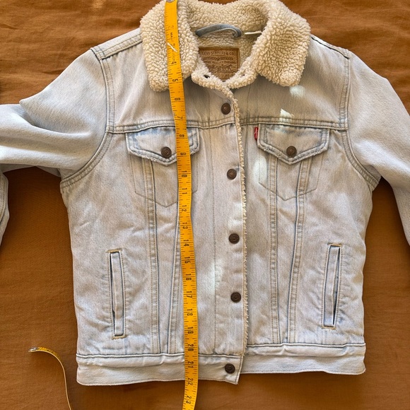 LEVI’S Original Trucker Sherpa Jacket Size Small Like New - Levi’s Premium Line - Picture 11 of 14